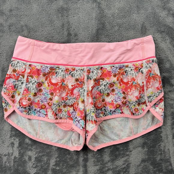 lululemon athletica Pants - Lululemon Run Speed‎ Shorts Womens 6 Pink Floral Print Run Gym Athletic Pocket